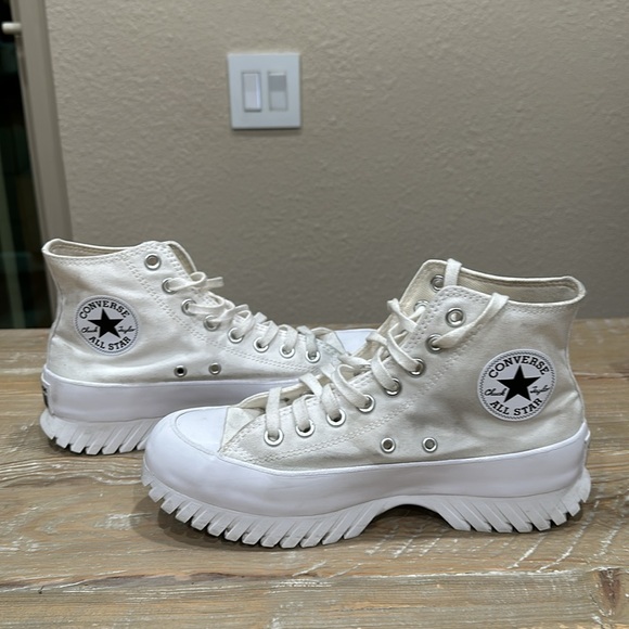 Converse High Top Lugged Leather Trainers - Picture 4 of 12